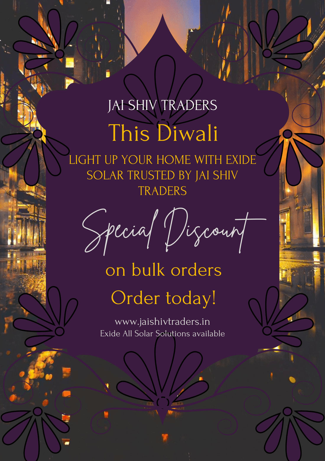 Light Up Your Life This Diwali with Exide Solar Solutions: Festive Savings Await! - JAI SHIV TRADERS