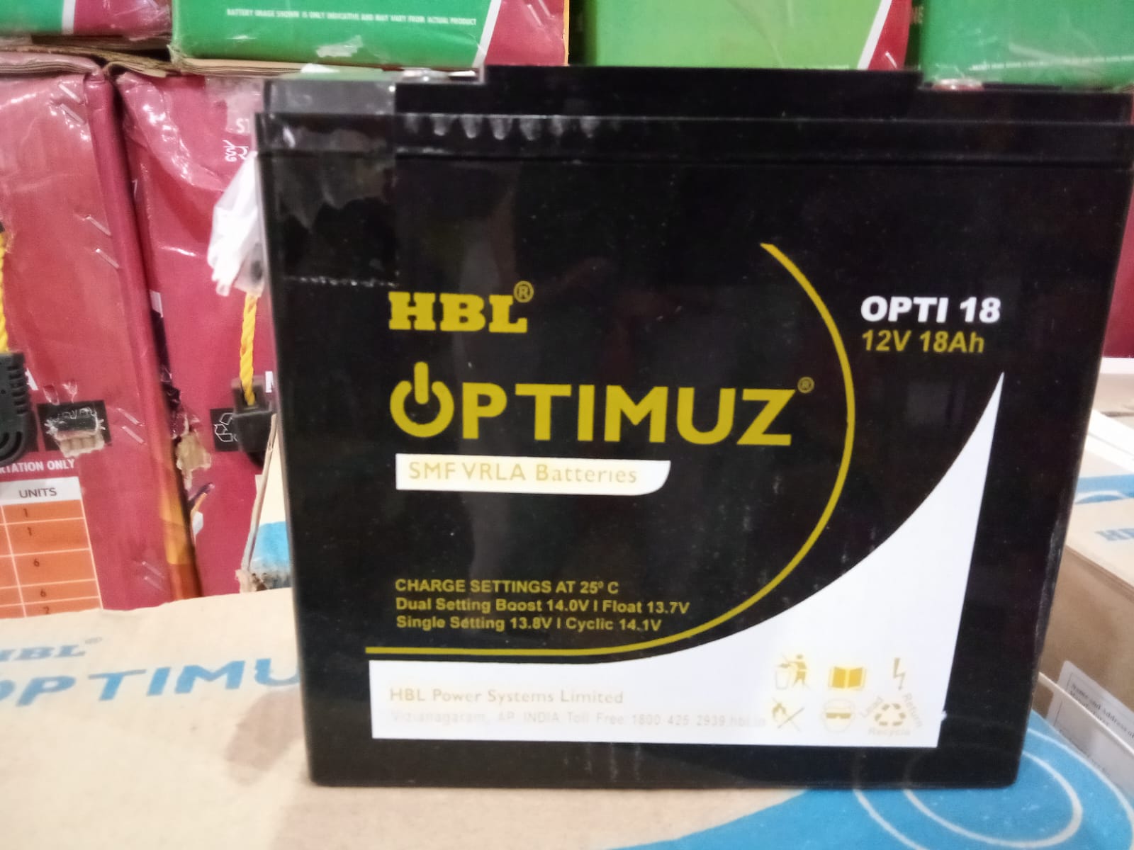 HBL OPTIMUZ 18AH 12V SMF VRLA BATTERY OPTI 18 JAI SHIV TRADERS