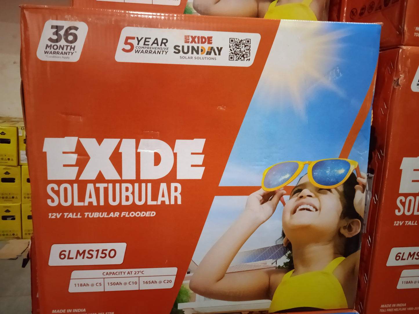 Exide Solar Tubular 6LMS150 - JAI SHIV TRADERS