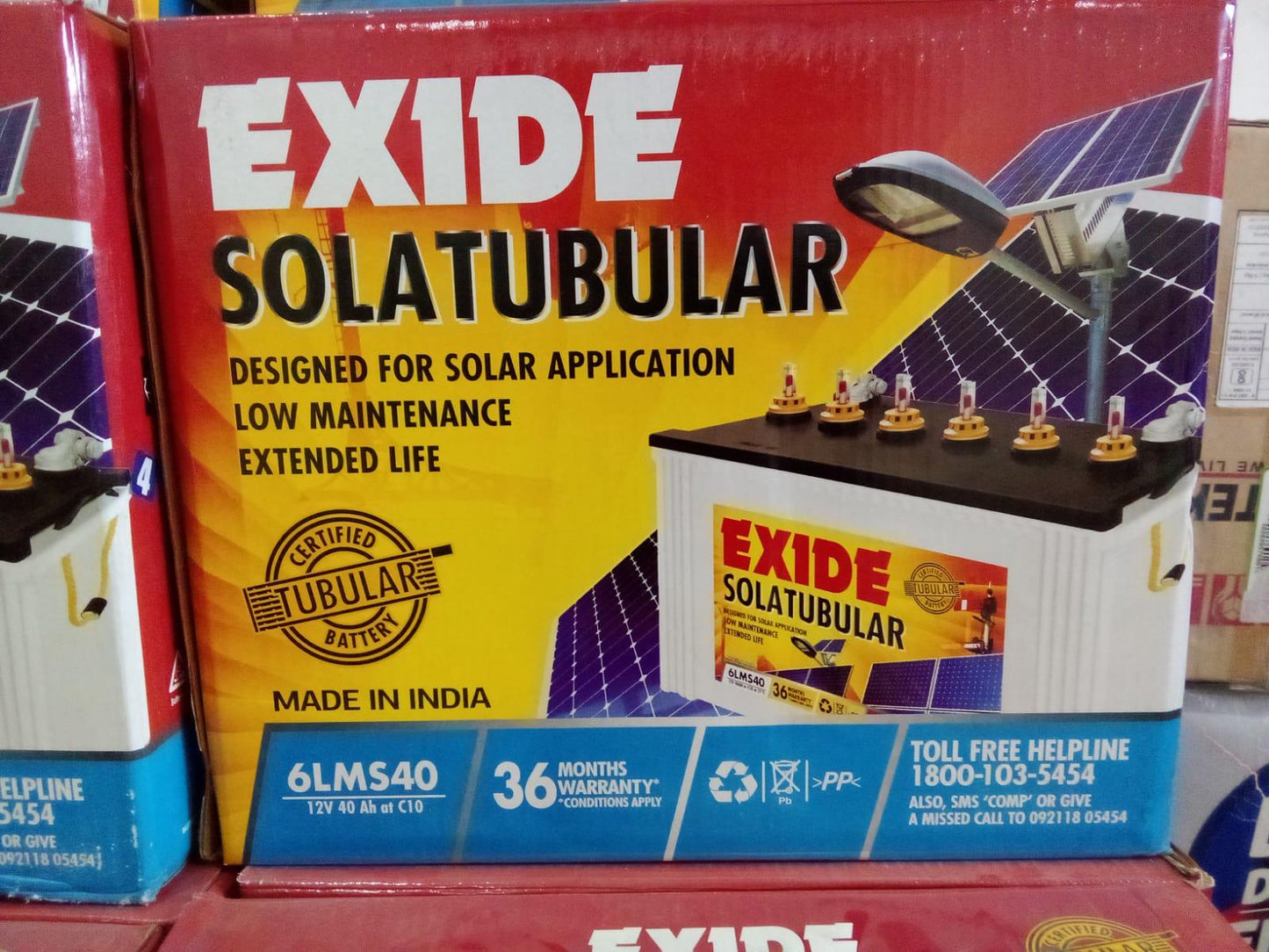 Exide SolarTubular 6LMS40 - JAI SHIV TRADERS