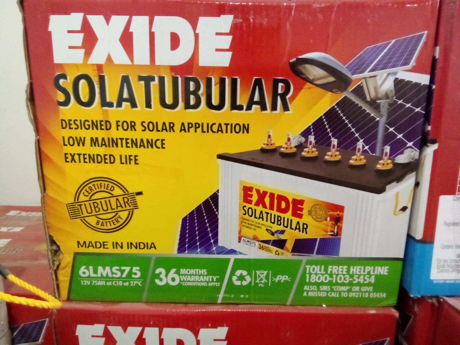 Exide SolarTubular 6LMS75 - JAI SHIV TRADERS