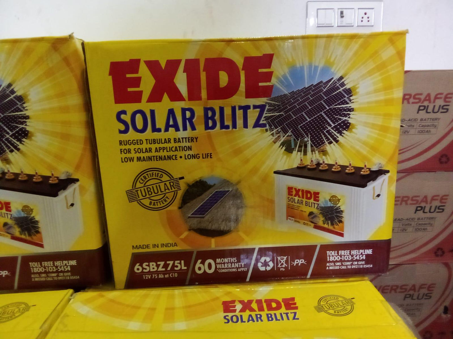 Exide Solar Blitz 75AH (6SBZ 75L) - JAI SHIV TRADERS