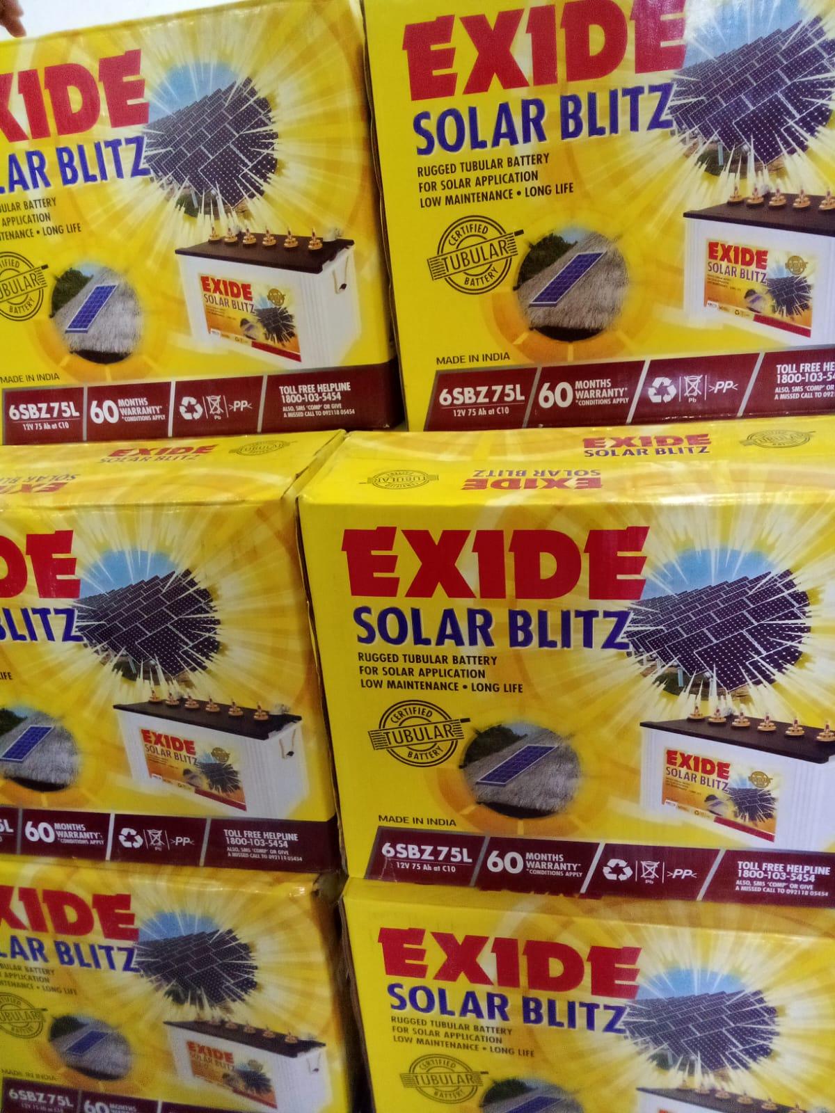 Exide Solar Blitz 75AH (6SBZ 75L) - JAI SHIV TRADERS