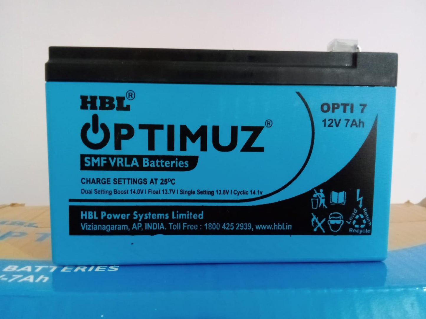 HBL OPTIMUZ 7AH 12V SMF VRLA BATTERY-OPTI 7 - JAI SHIV TRADERS